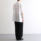 EMBROIDERY OPEN COLLAR SHIRT #WHITE [YK25SS001004SH]