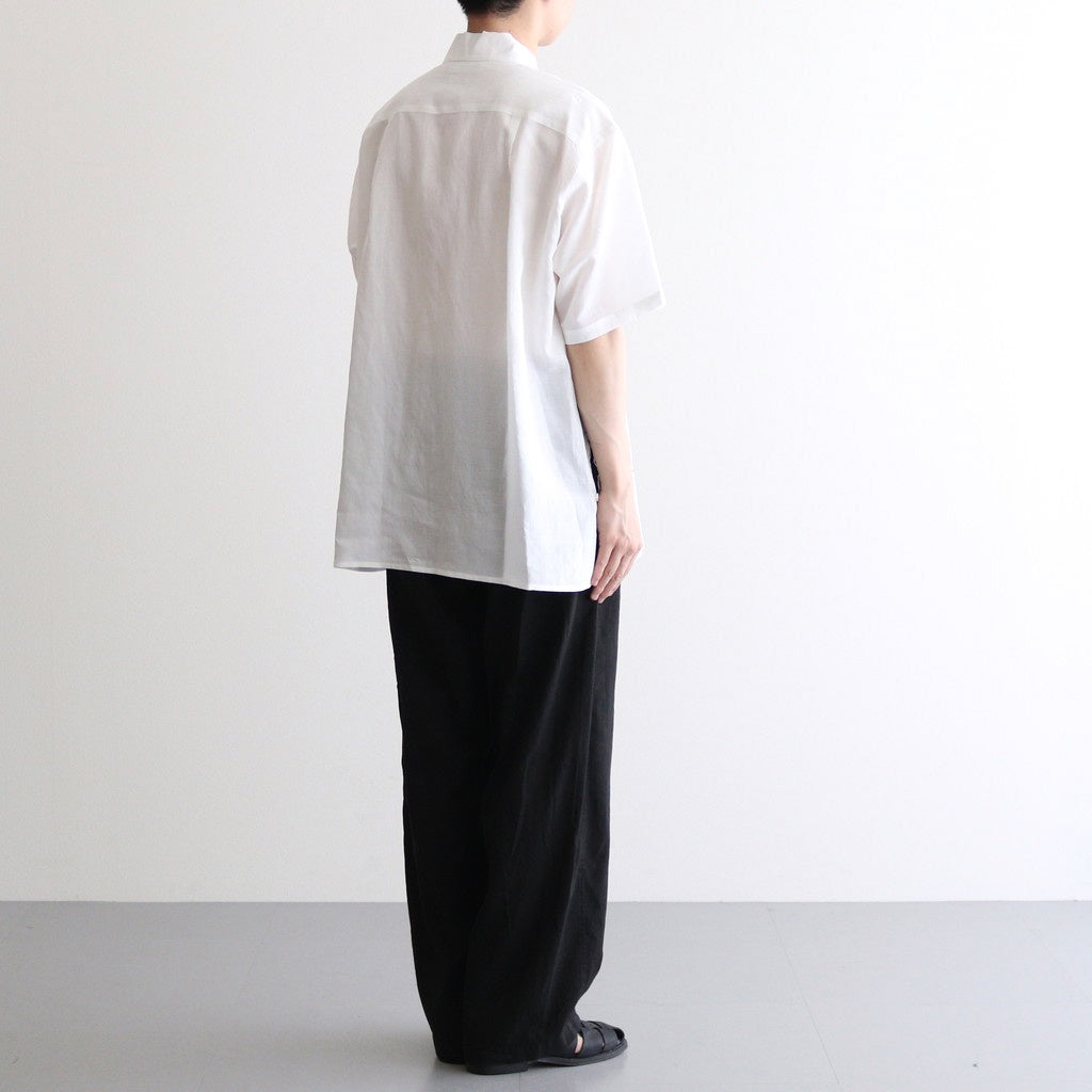 EMBROIDERY OPEN COLLAR SHIRT #WHITE [YK25SS001004SH]