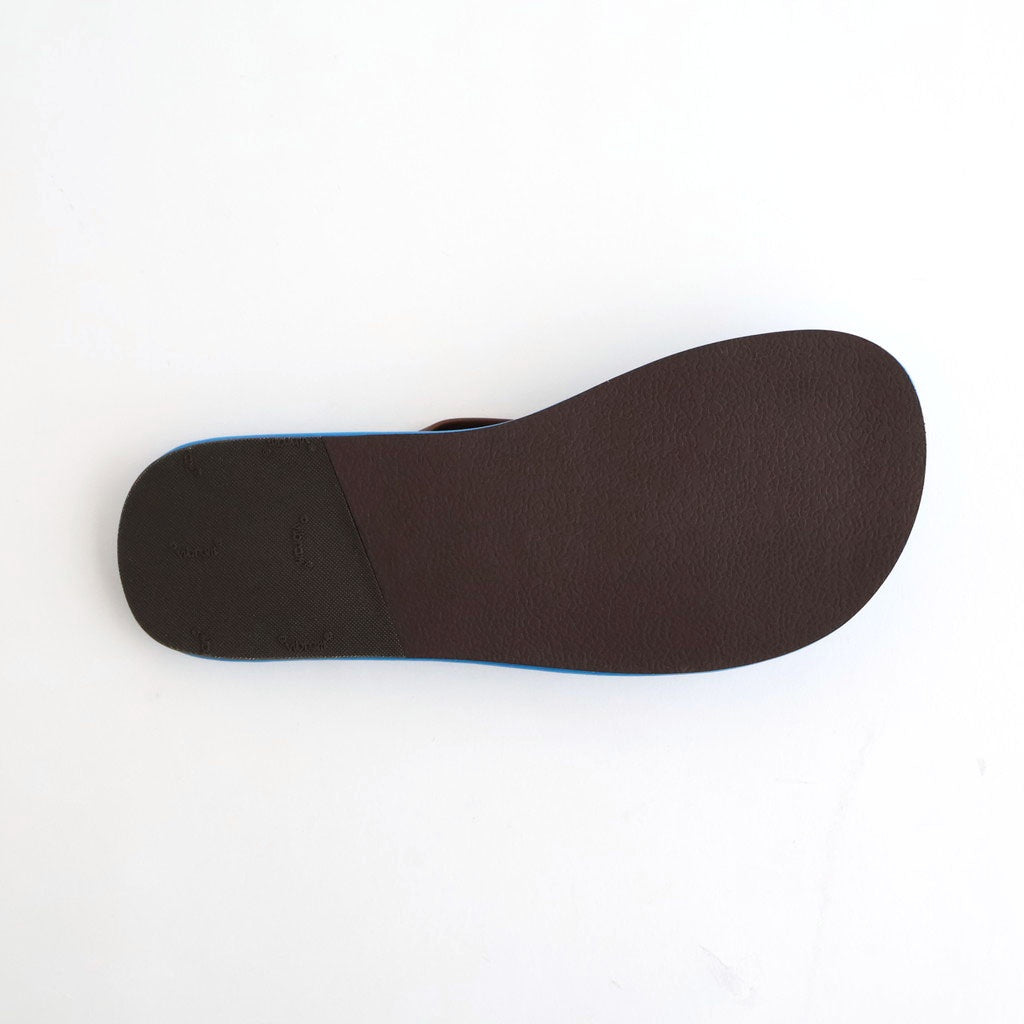 SOFT LEATHER FLIP-FLOPS #BLUE × BROWN [A26SS05QD]