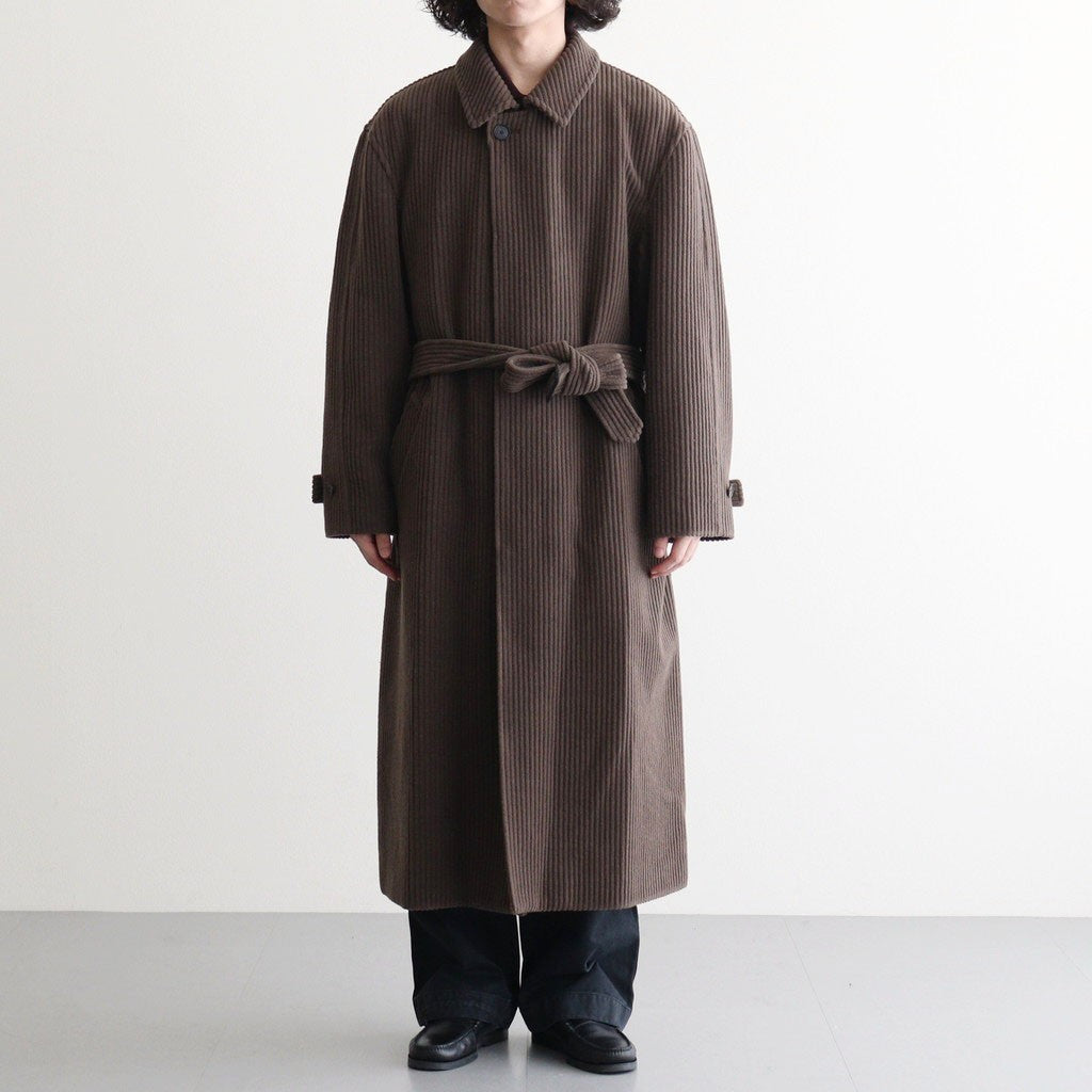 WOOL CASHMERE CORDUROY SOUTIEN COLLAR COAT #SMOKY BROWN [A26AC01FC]