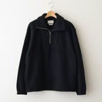 Wool Fleece Half Zip Pullover #BLACK [YK25FW01090B]