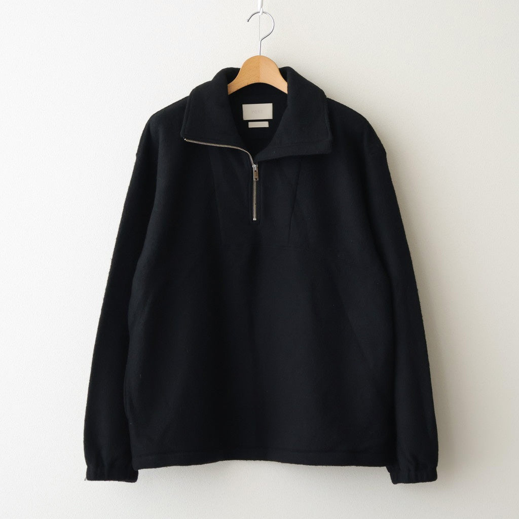 Wool Fleece Half Zip Pullover #BLACK [YK25FW01090B]