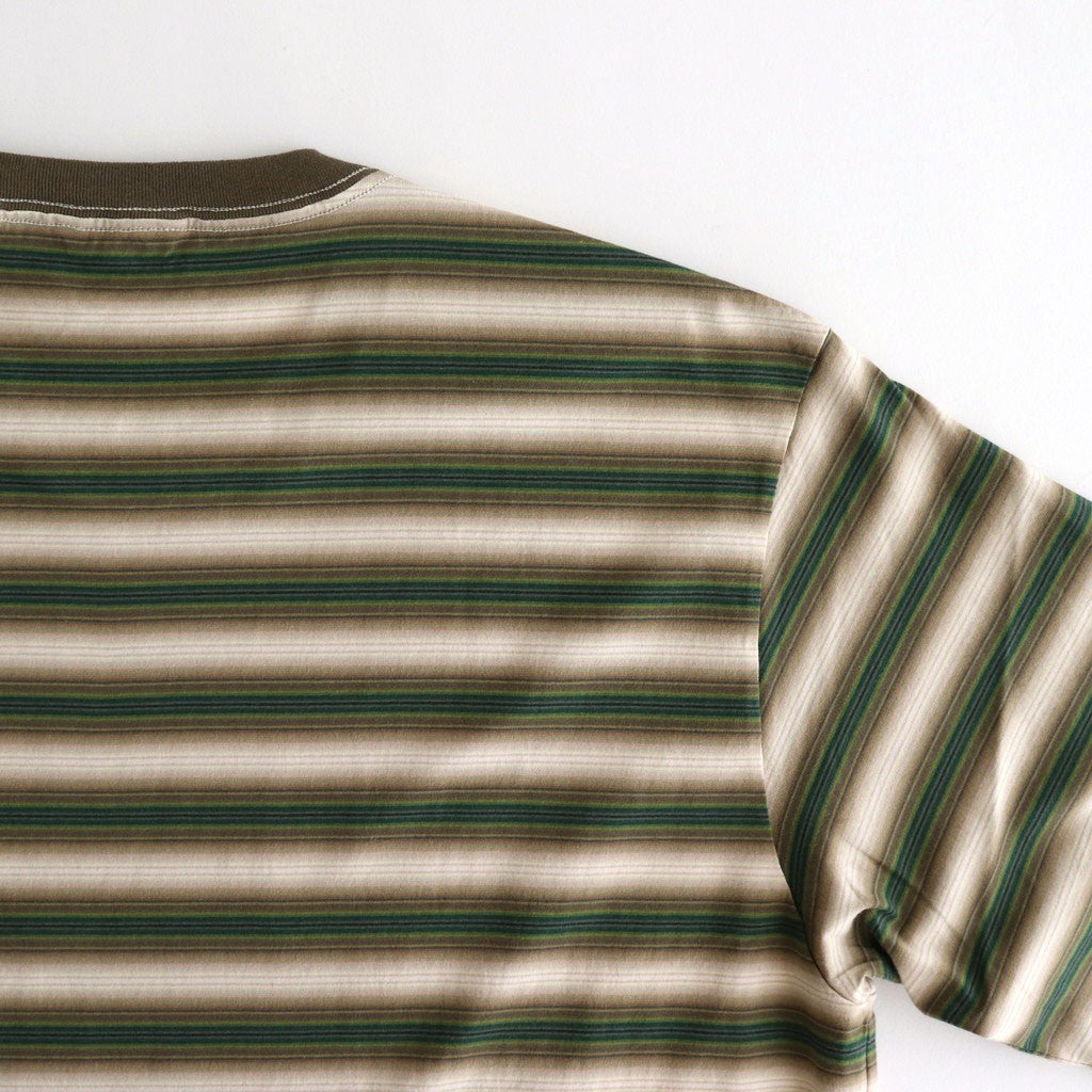 GRADIENT STRIPE JERSEY TEE #FADE BROWN STRIPE [A25AT02GJ]