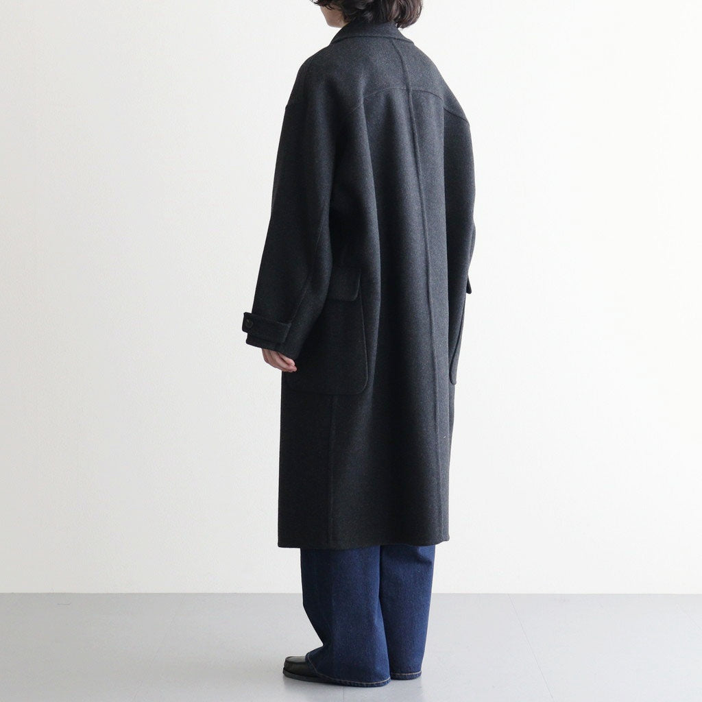 Wool Cashmere Double Breasted Rever Coat #Charcoal [YK26FW01317C]