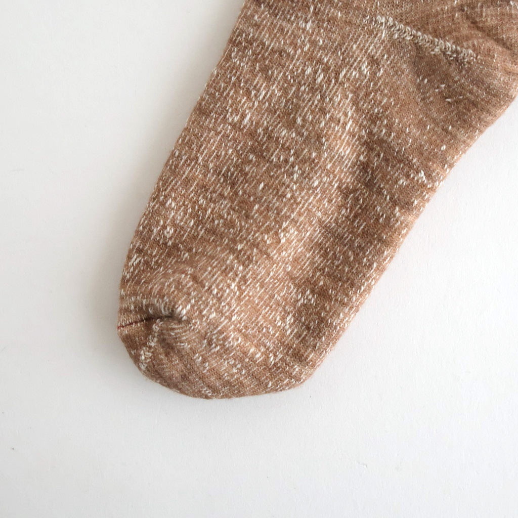 DOUBLE FACE CREW SOCKS ”MERINOWOOL＆ORGANIC COTTON” #CAMEL [R1001-AW25]