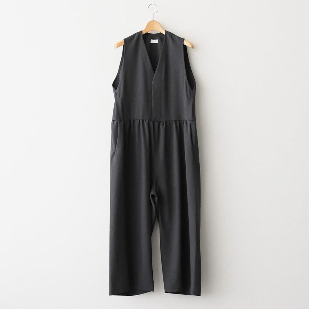 NBGZOO - オクタグラムポリエステル・艶消平織 オーバーオール #91 Dark Grey mix [SN_NC0809OO]