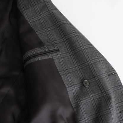 BLUEFACED WOOL CHECK DOUBLE-BREASTED JACKET #CHARCOAL CHECK [A24AJ03CB]