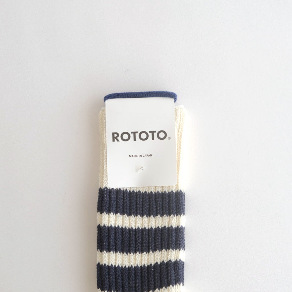 COARSE RIBBED OLDSCHOOL CREW SOCKS #NAVY [R1255-AW25]