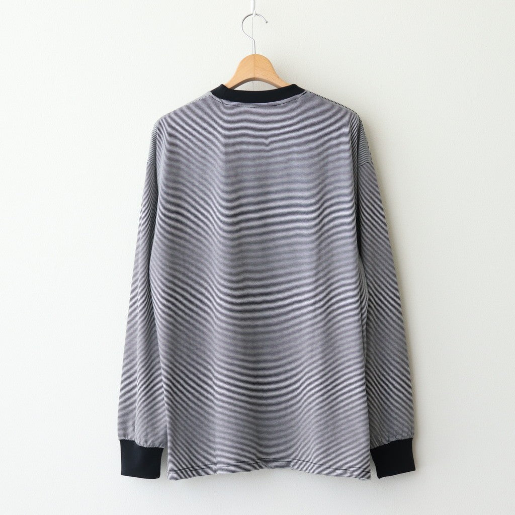 MICRO BORDER L/S TEE #WHITE × BLACK [FSC251-70114]