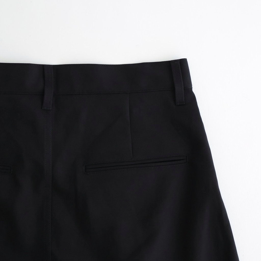 DOUBLE WEAVE COTTON ONE TUCK WIDE PANTS #BLACK [ST.1398]