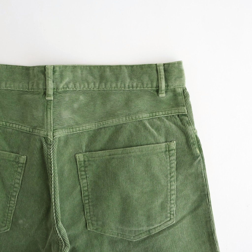 GARMENT-DYED FINX CORDUROY 5P WIDE PANTS #DUSTY GREEN [A26SP01FX