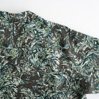 PRINTED AIRY SILK HALF-SLEEVED SHIRT #DARK BROWN [A26SS01AP]