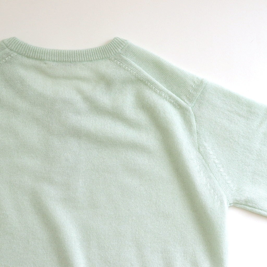 SUPER FINE CASHMERE SILK KNIT HENLY NECK P/O #WHITE GREEN [A25SP05SC]