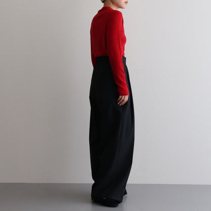 WOOL TROPICAL WIDE EASY PANTS #BLACK [PRAGCW0110]