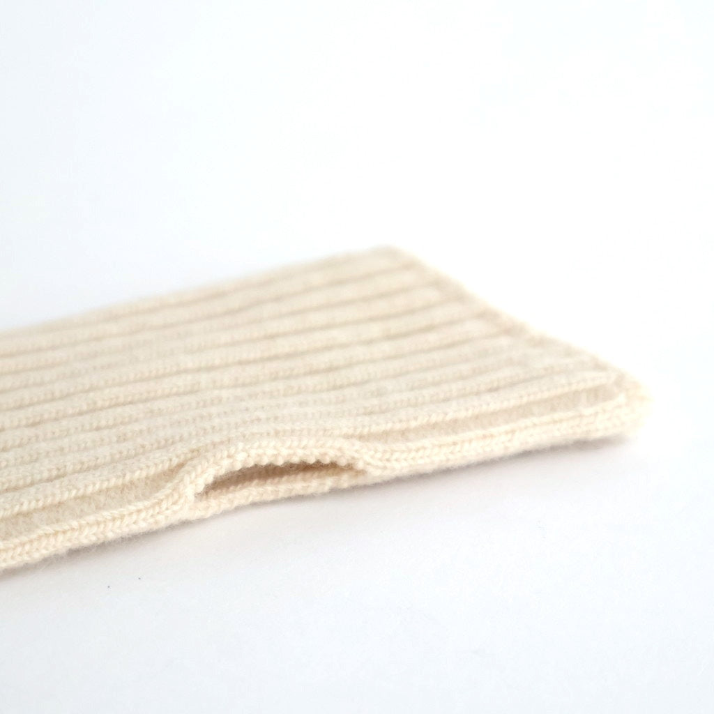 STRIPE SEAMLESS HAND WARMER ”MERINO LAMBS WOOL” #OFF WHITE/MAROON [R5092-AW25]