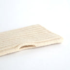 STRIPE SEAMLESS HAND WARMER ”MERINO LAMBS WOOL” #OFF WHITE/MAROON [R5092-AW25]