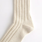ORGANIC COTTON WIDE RIB SOCKS #ECRU [R1664-SS26]
