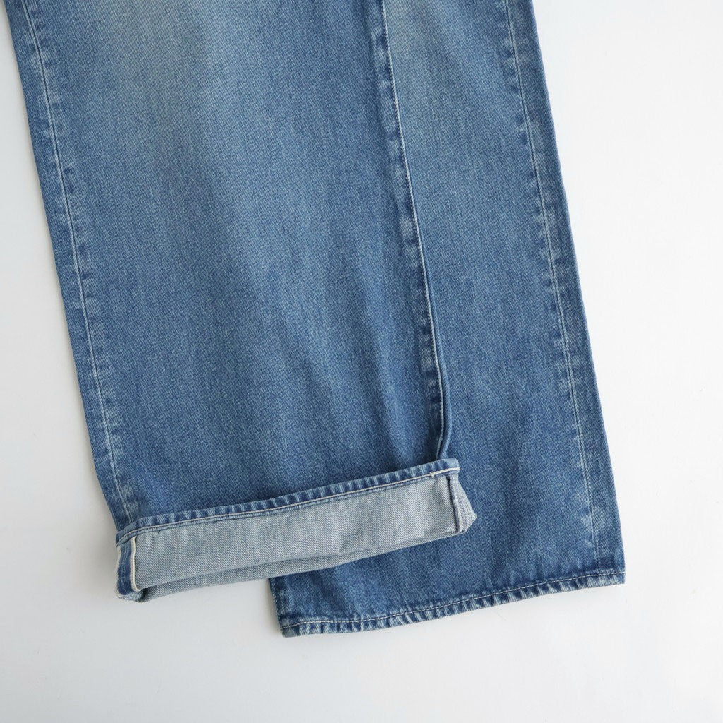 Selvage Denim Five Pocket Wide Straight Pants #INDIGO LIGHT FADE [GU263-40059LB]
