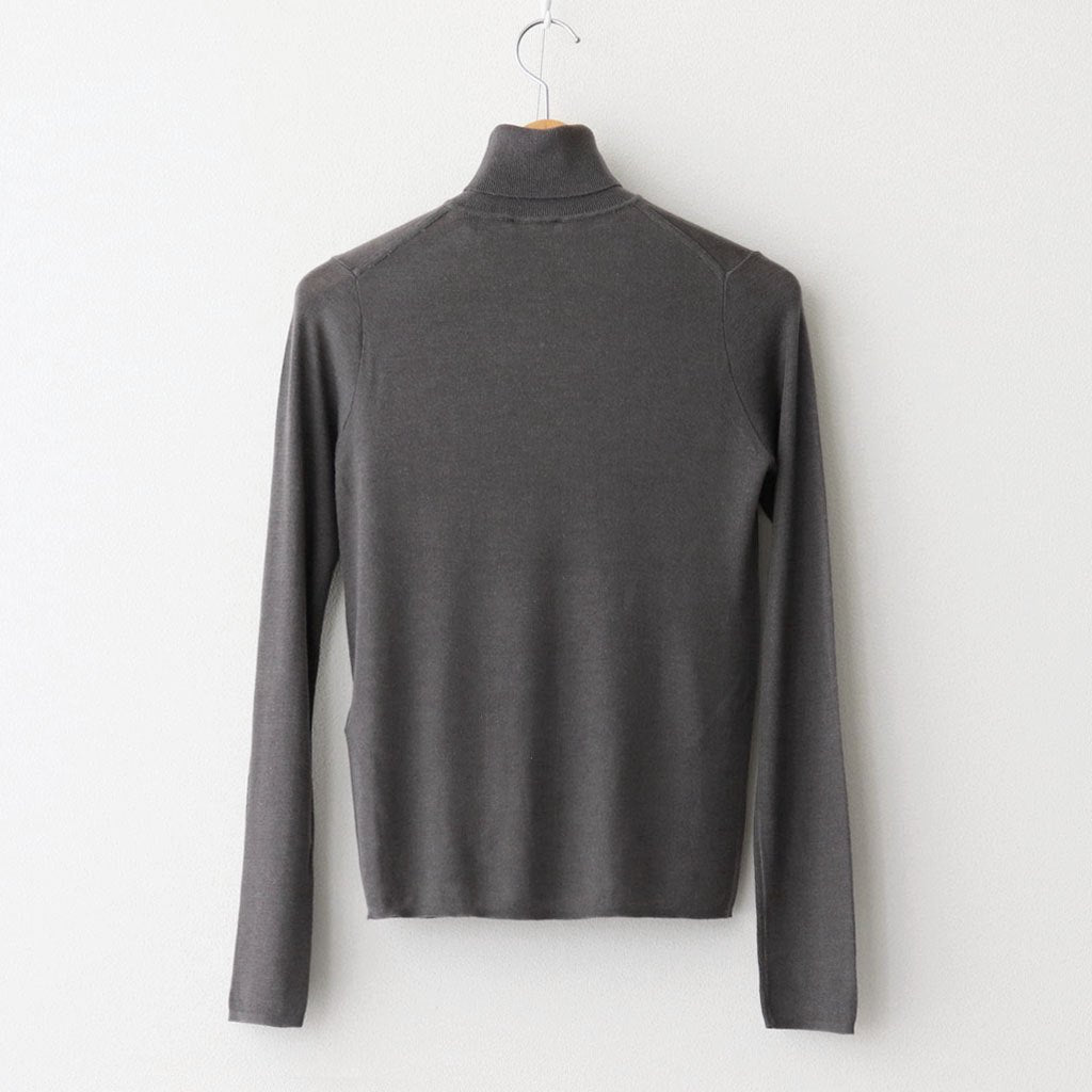 TENCEL SILK CIRCULER RIB TURTLENECK SWEATER #CHARCOAL GRAY(004) [KRAGGW0703]