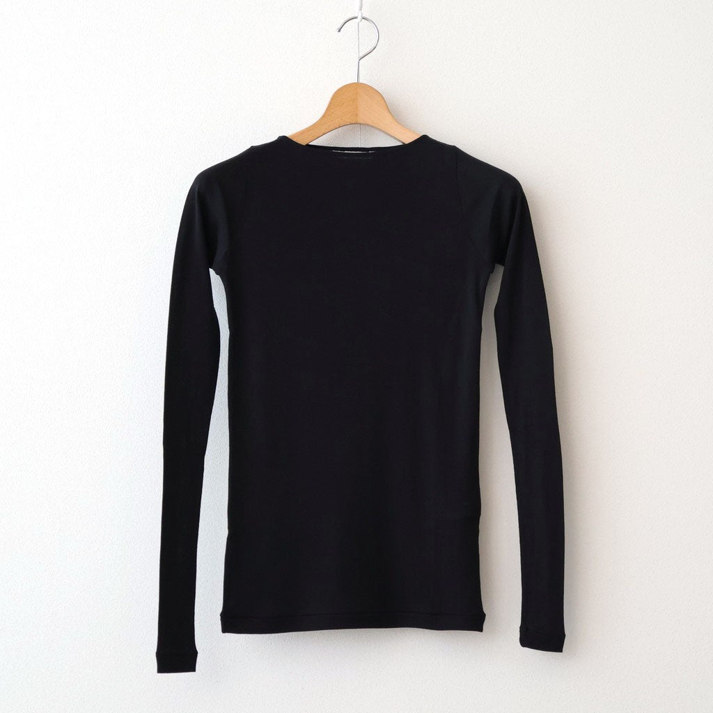 SUPER HIGH GAUGE SHEER RIB BOAT NECK L/S TEE #BLACK [A00T05HF]
