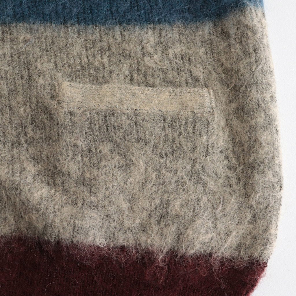 MOHAIR BORDER CARDIGAN #PURPLE [YK23FW0571S]