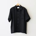 VIS/LI TWILL OVERSIZED OPEN COLLAR SS SHIRT #BLACK [ST.1154]