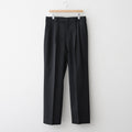 LIGHT WOOL MAX GABARDINE TWO-TUCK SLACKS #TOP BLACK [A26SP04MG]