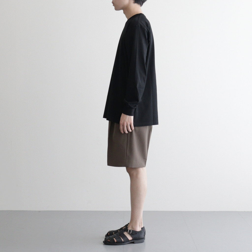 LIGHT WOOL MAX GABARDINE SHORTS #DARK OLIVE BROWN [A26SP05MG]