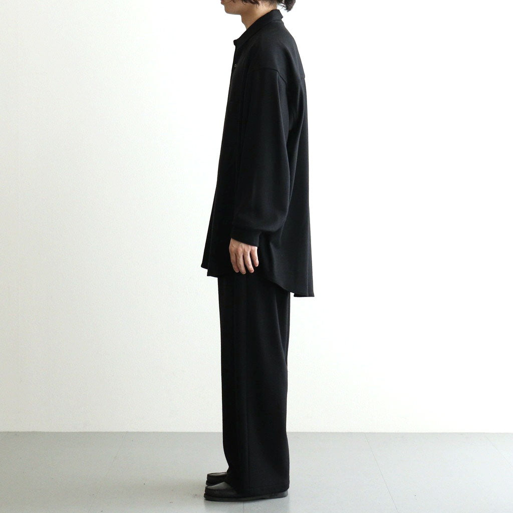 Wool Smooth Flannel Easy Wide Pants #BLACK [GU263-40523B]