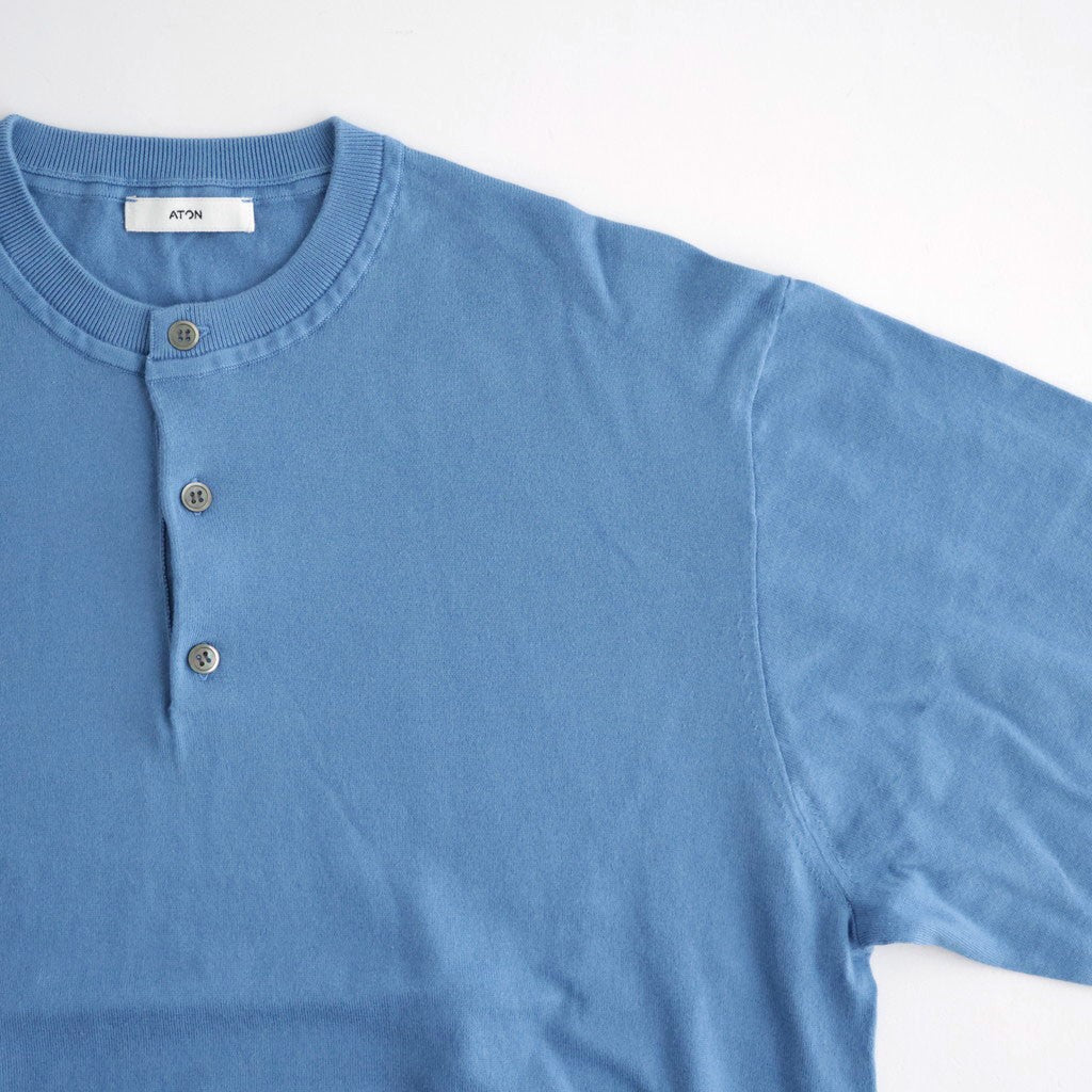 SMOOTH SUVIN HENRYNECK SWEATER #BLUE [KRAGLA0100]