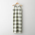 COTTON SILK GRADIENT STRIPE KNIT DRESS #LIME GRAY STRIPE [A26SD03GB]