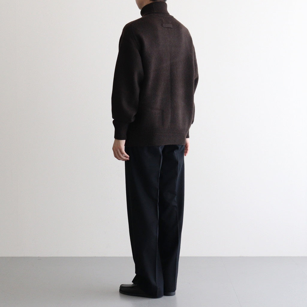 W/CA BEAVER STRAIGHT TROUSERS #BLACK [ST.1261]