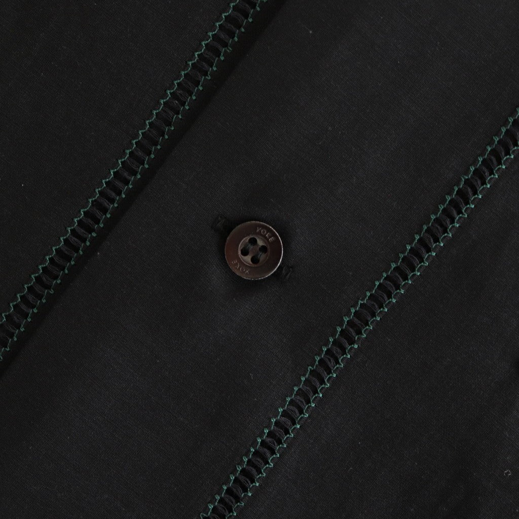 EMBROIDAREY OPEN COLLAR SHIRT #BLACK [YK25SS0938SH]