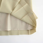 WOOL KID MOHAIR HOPSACK PLEATED SKIRT #DUSTY BEIGE [A26SS04MH]