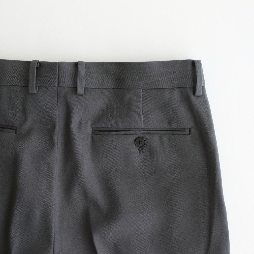 LIGHT WOOL MAX GABARDINE TWO-TUCK SLACKS #DARK GRAY [A25AP03MG]