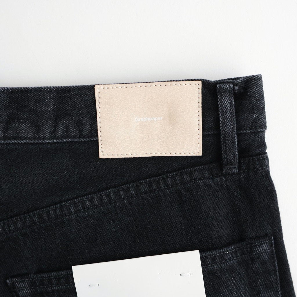Selvage Denim Five Pocket Wide Straight Pants #BLACK DARK FADE [GU263-40059DB]