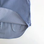 綿ストライプ ギャザーシャツ #NAVY×WHITE [HO-B006-051]