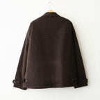 ウールライトシャギー×キュプラツイルキルティング ジップブルゾン #BROWN [HR-J024-051]