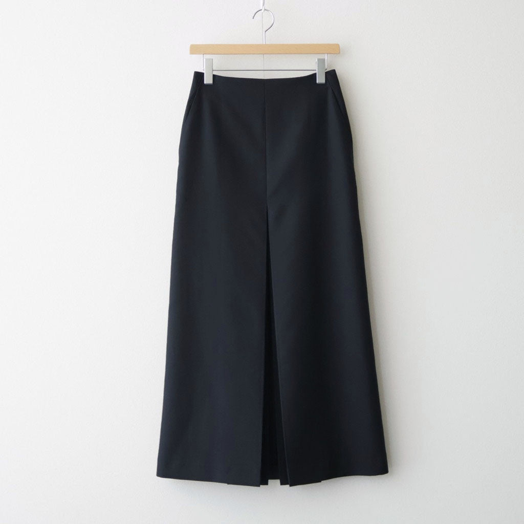 TENSE WOOL DOUBLE CLOTH SLIT SKIRT #BLACK [A26AS02HP]