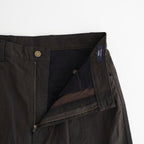 ナイロンオックス 製品染め タックパンツ #BROWN [HQ-P003-051]