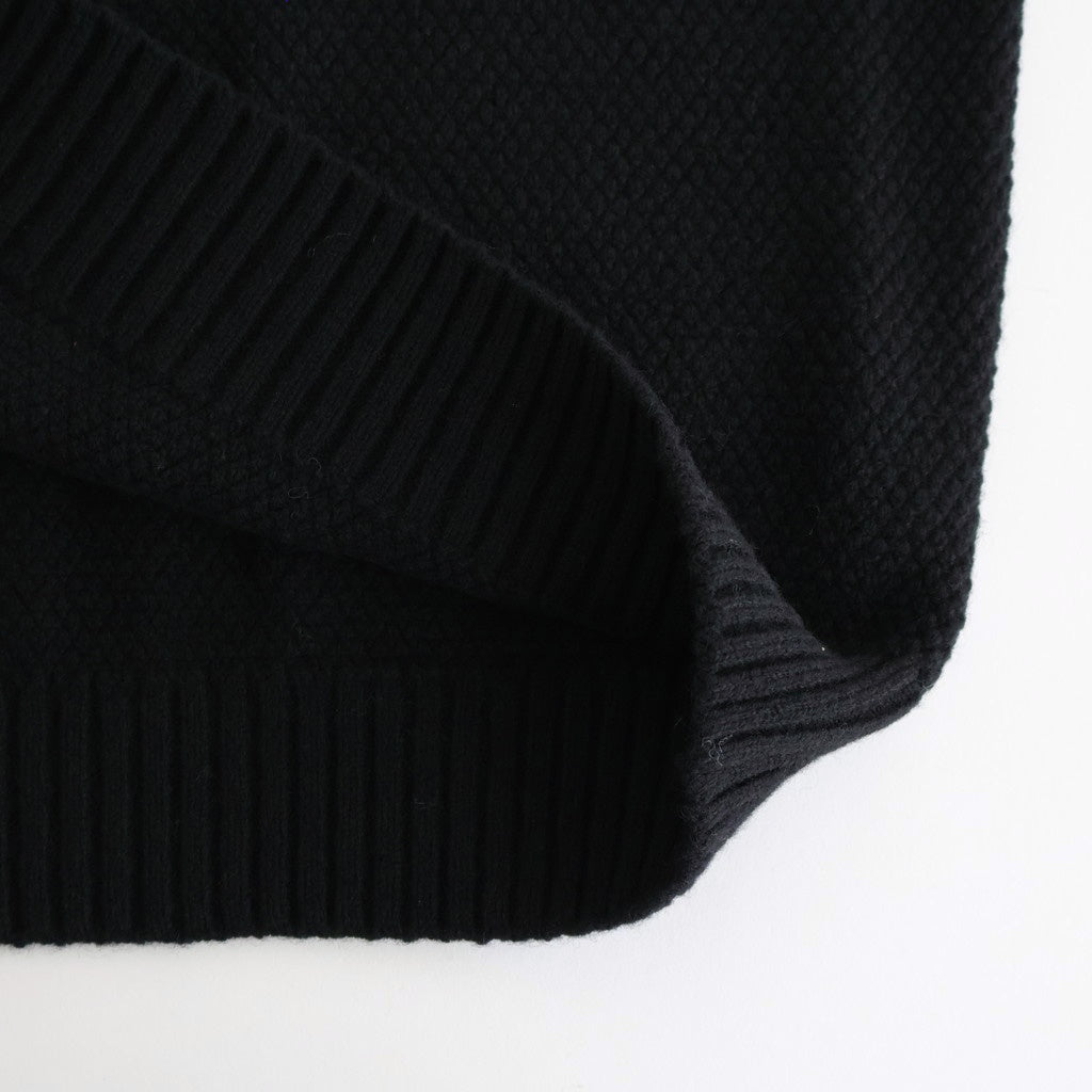 LAMBS WOOL CREWNECK SWEATER #BLACK(005) [KRAGGW0402]