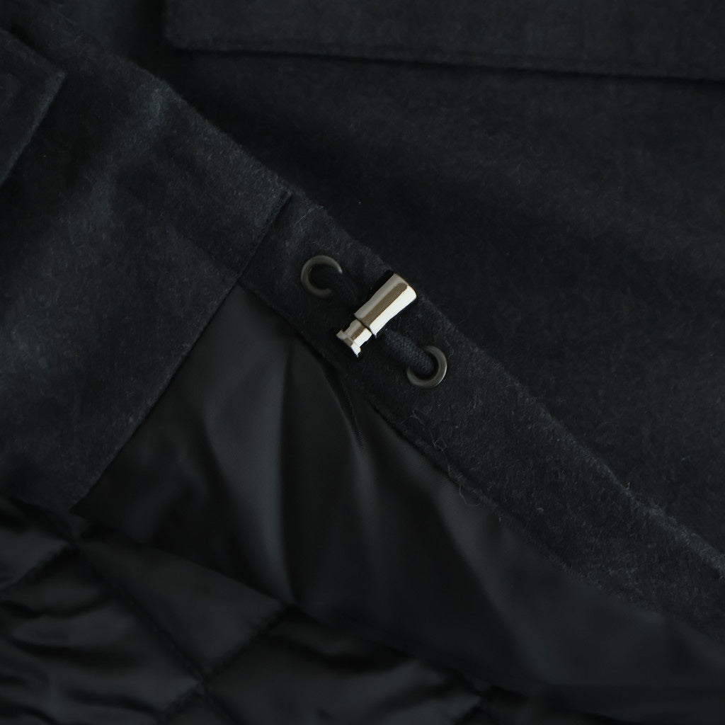 WOOL FULLING FLANNEL PADDED OVER BLOUSON #TOP CHARCOAL [A25AB02CF]