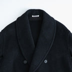 WOOL HERRINGBONE SHAWL COLLAR COAT #DARK CHARCOAL [A26AC02WH]