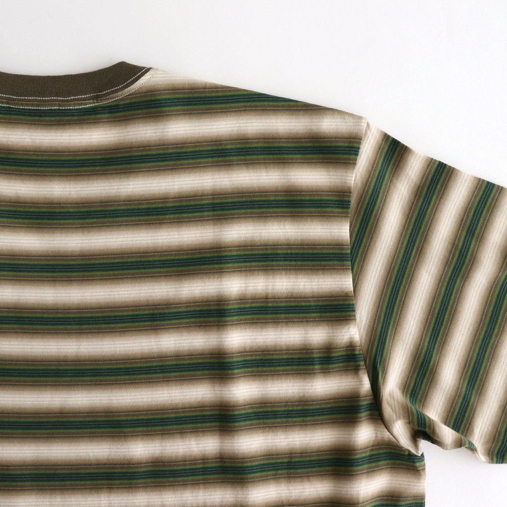 GRADIENT STRIPE JERSEY L/S TEE #FADE BROWN STRIPE [A25AP01GJ]