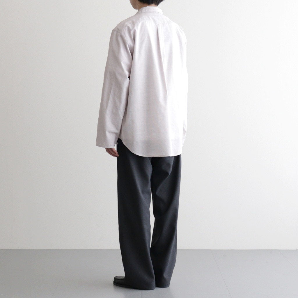 Cotton & Lyocell Lounge Shirt #White & Burgundy Plaid [OFH010SH22]