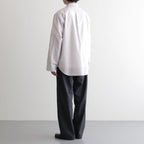 Cotton & Lyocell Lounge Shirt #White & Burgundy Plaid [OFH010SH22]