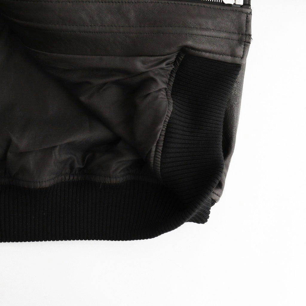 TEXTURED LAMB LEATHER BLOUSON #BLACK [A26AB01BL]