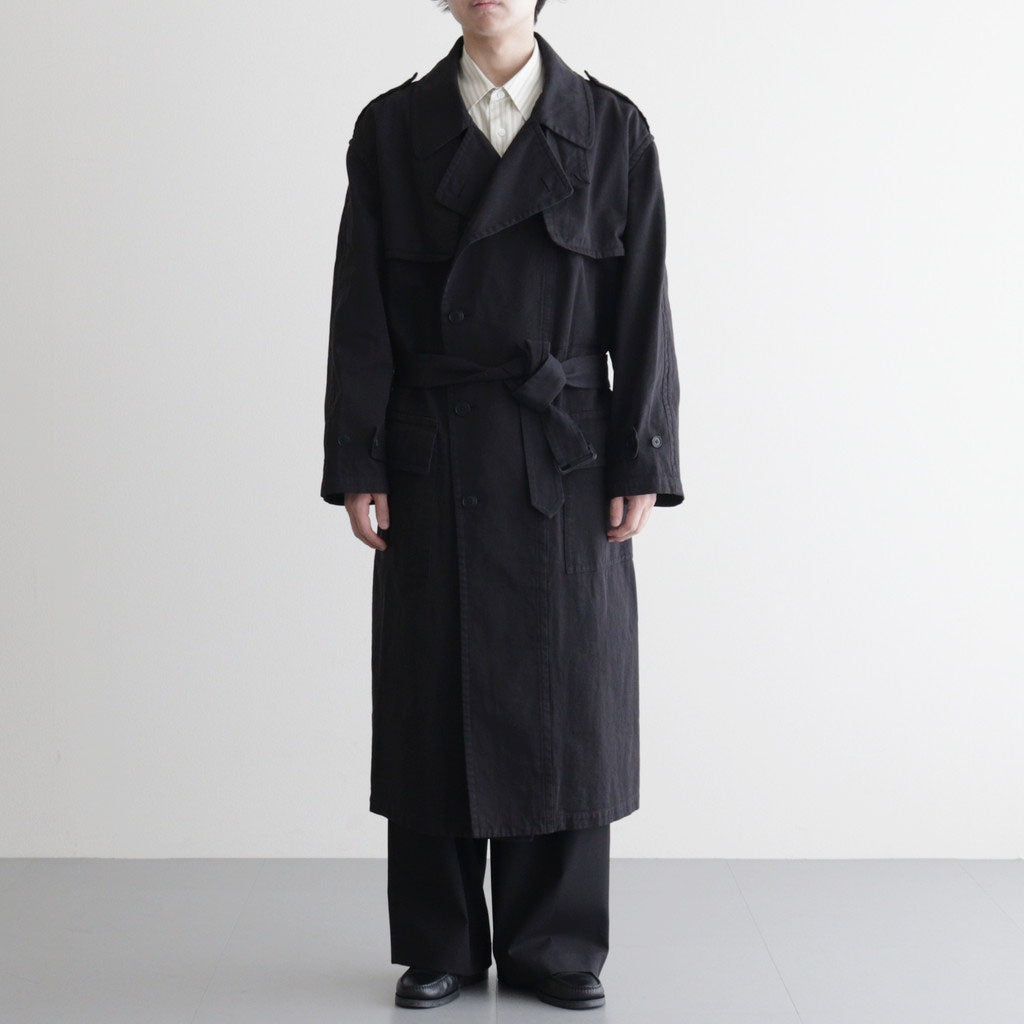 GARMENT-DYED TEXTURED CHINO COAT #BLACK [A26SC01MC] - ciacura 三重