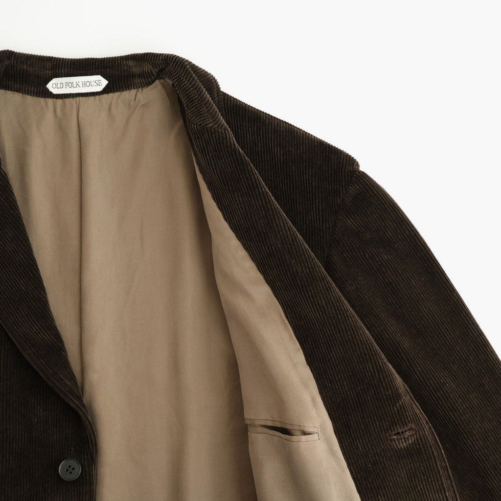Cotton & Rayon Corduroy Tailored Jacket #Dark Brown [OFH011JK11]