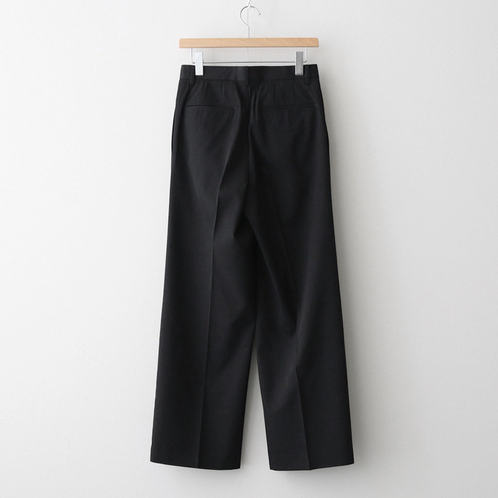 LIGHT WOOL MAX GABARDINE TWO-TUCK SLACKS #TOP BLACK [A25AP06MG]